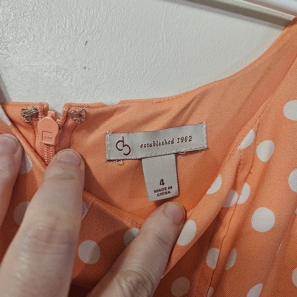 Est. 1962 Coral Polka Dot Dress! - Picture 2 of 6